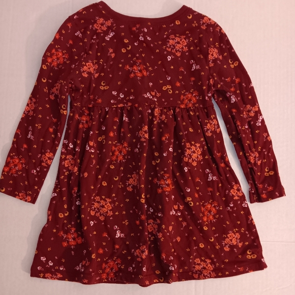 Old Navy Toddler Floral Long Sleeve Dress  Orange Yellow Deep Red - Picture 1 of 3